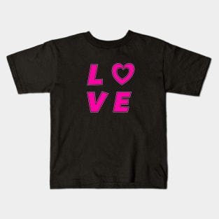 Pink Love Valentines Heart T-Shirt Kids T-Shirt
